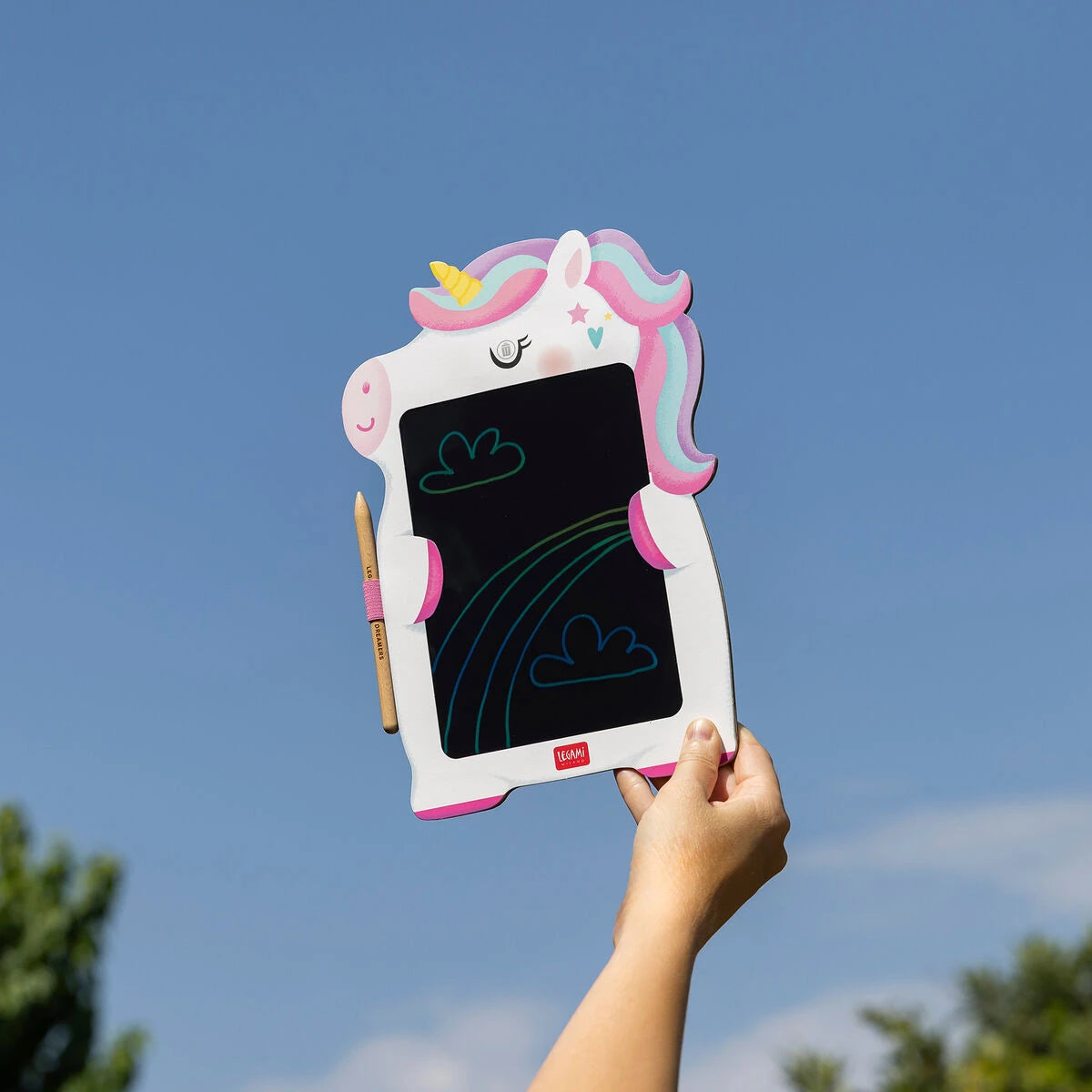 Legami - Tragbares Karton-LCD-Zeichentafel mit Einhorn - Magische Skizzenplatte