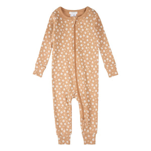 Petit Lem - Blumenmuster Fußedler Pyjama Bio-Baumwolle | Natur