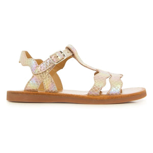 Pom d'Api - Plagette Frizz sandaletler | Pembe Altın