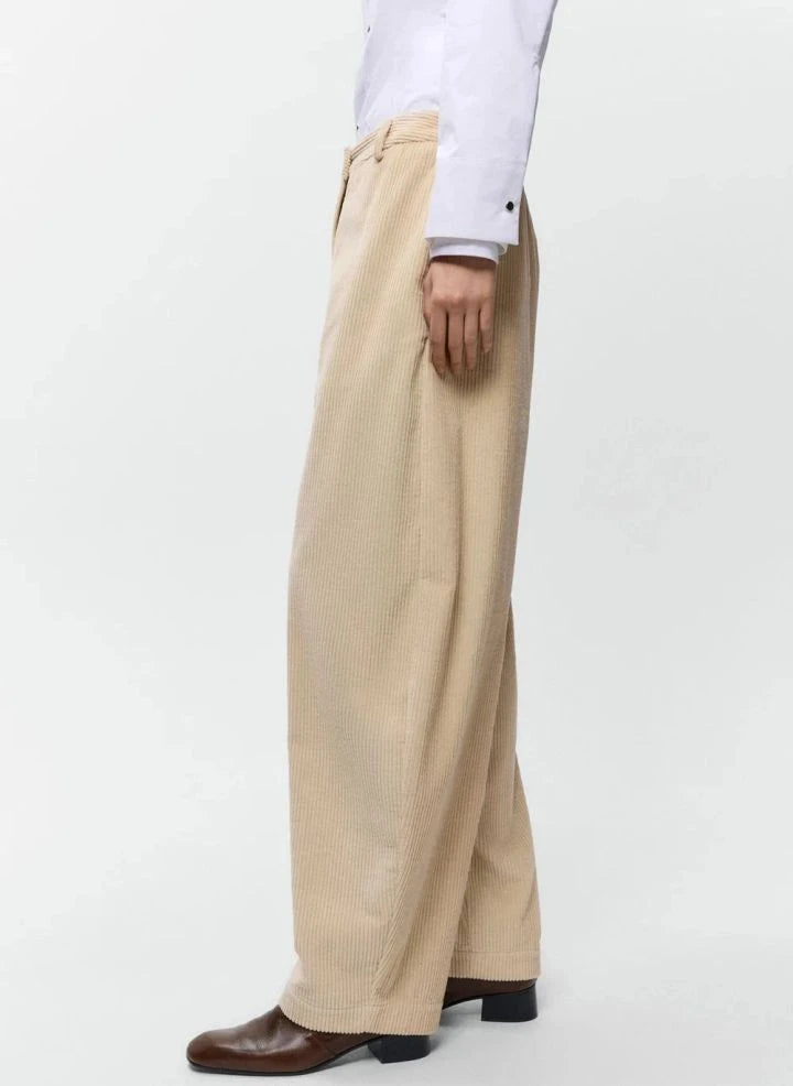 Cordera - Samt Baumwollhose | Beige