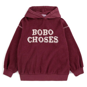 Bobo Choses - Bobo organik pamuklu kapüşonlu sweatshirt | Bordo