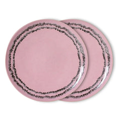 HKliving - Bubble Keramik Essteller - 2er Set | Rosa