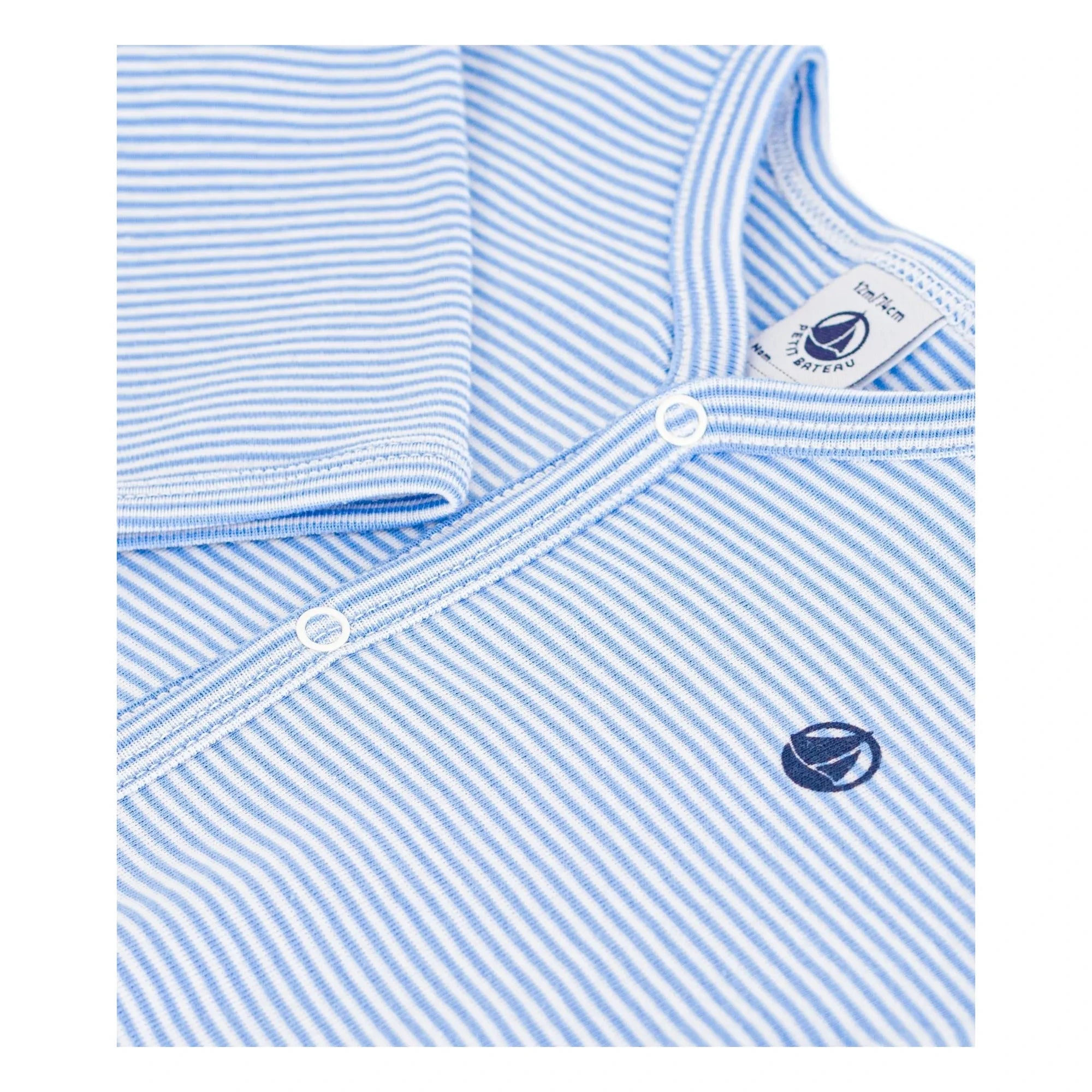 Petit Bateau – Gestreifter Pyjama aus Bio-Baumwolle | Blau