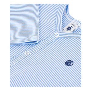 Petit Bateau – Gestreifter Pyjama aus Bio-Baumwolle | Blau