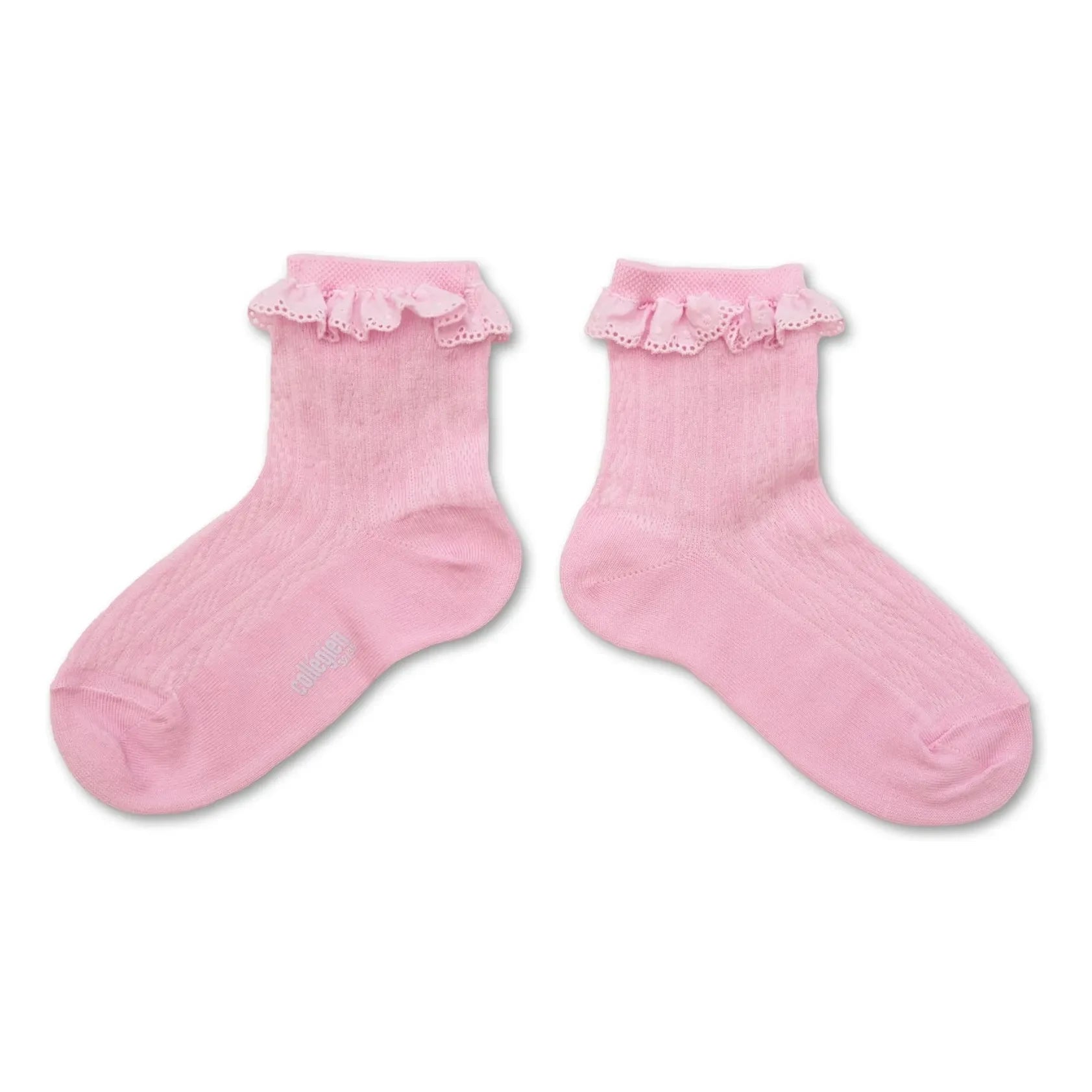 Collégien - Marie-Antoinette Spitzenbesetzte Socken mit Rüschen | Rosa