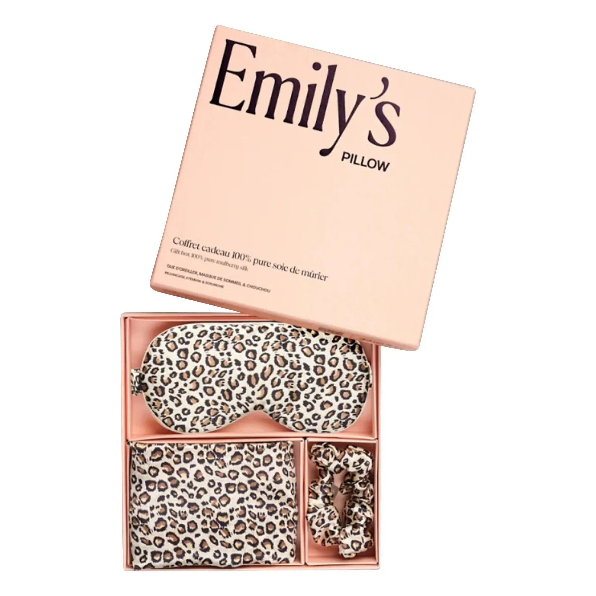 Emily's Pillow - Schlafset aus Maulbeerseide mit Leopardenmuster