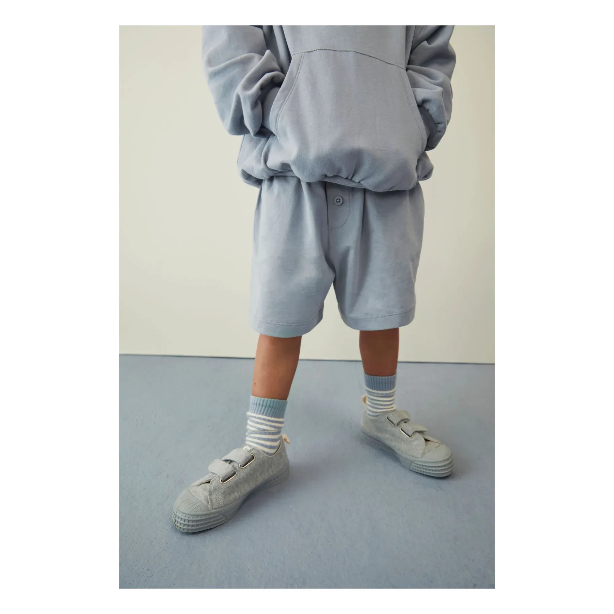 Gray Label - Geknöpfte Bio-Baumwollshorts | Eisblau