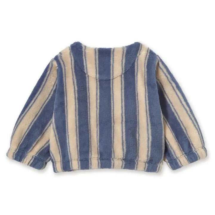 Tinycottons – Gestreifte Fleecejacke | Petrolblau