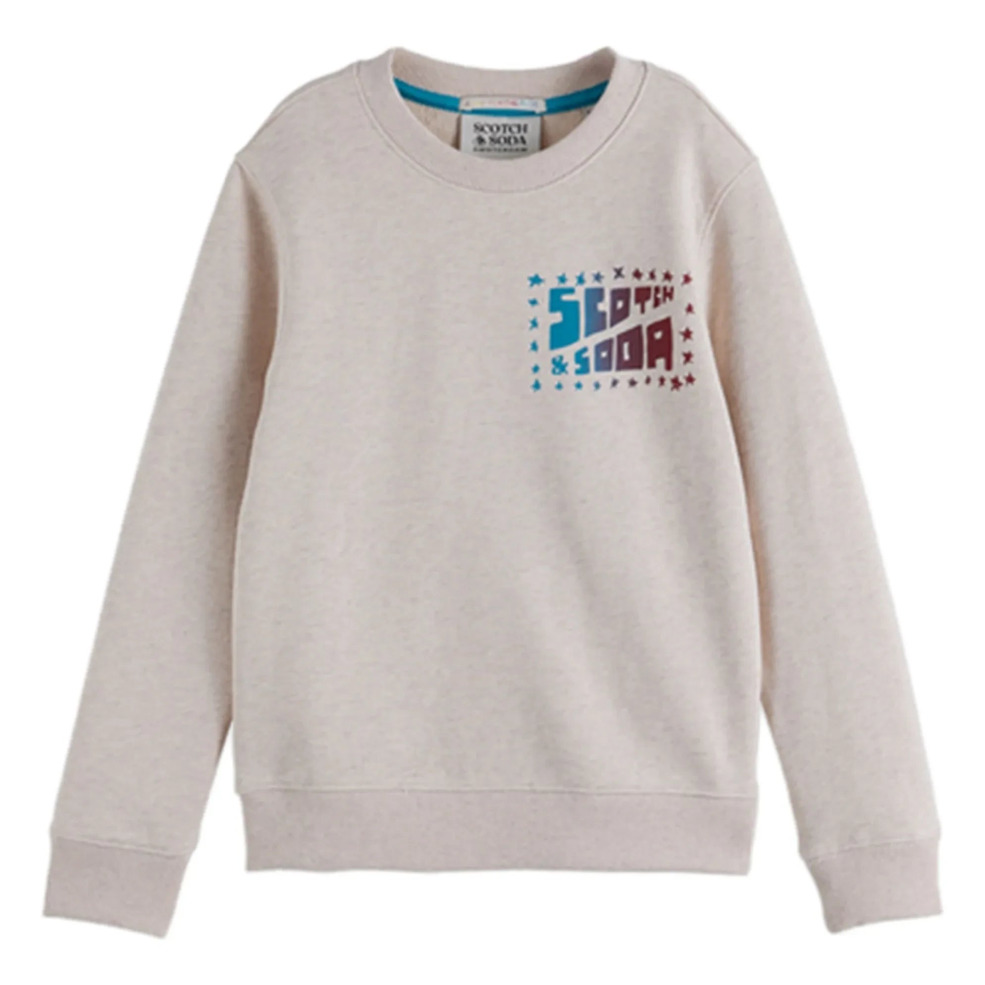 Scotch & Soda - Artwork Logo Sweatshirt Bio-Baumwolle | Heather White