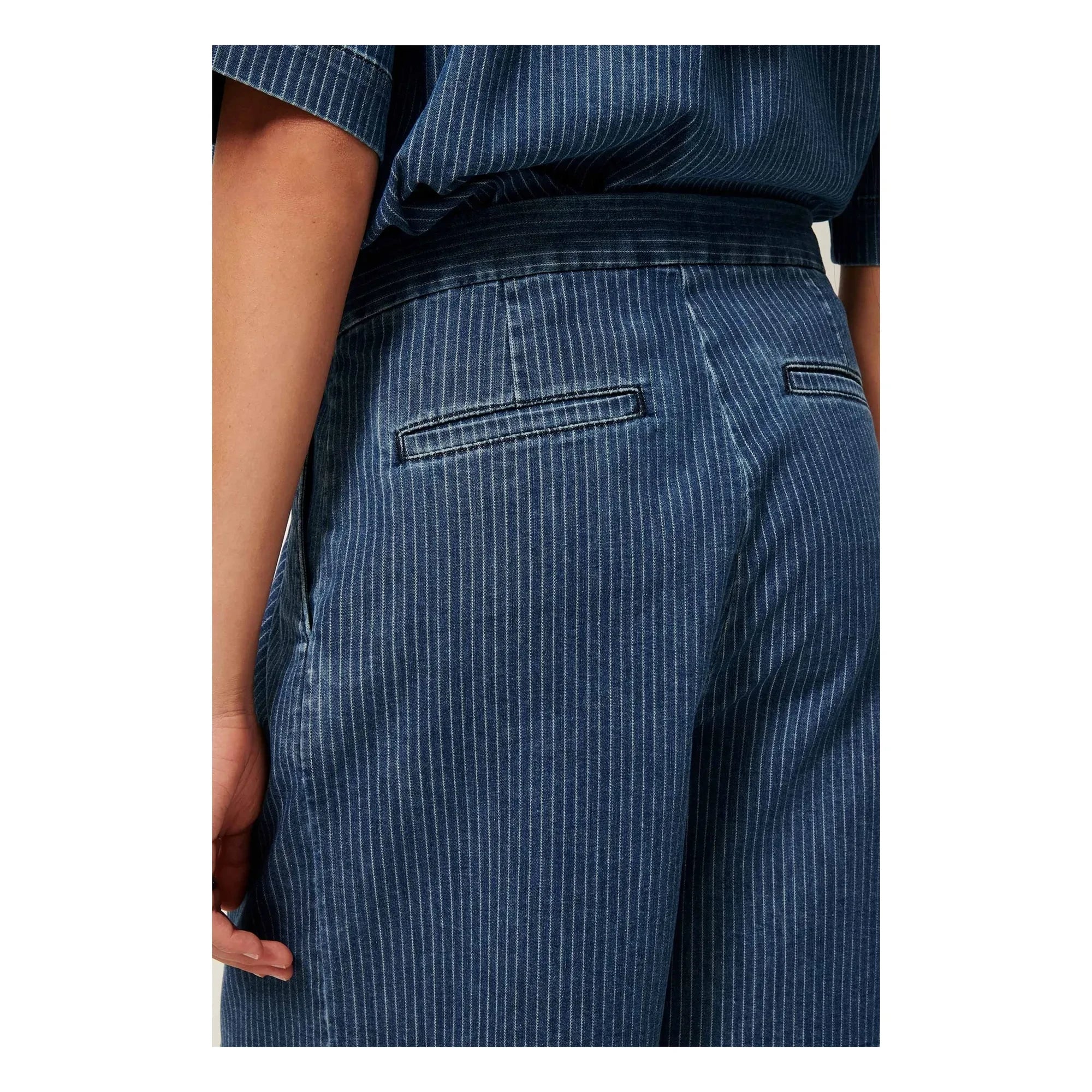 Sessùn - Santa Port Gestreifte Baumwollshorts | Marineblau