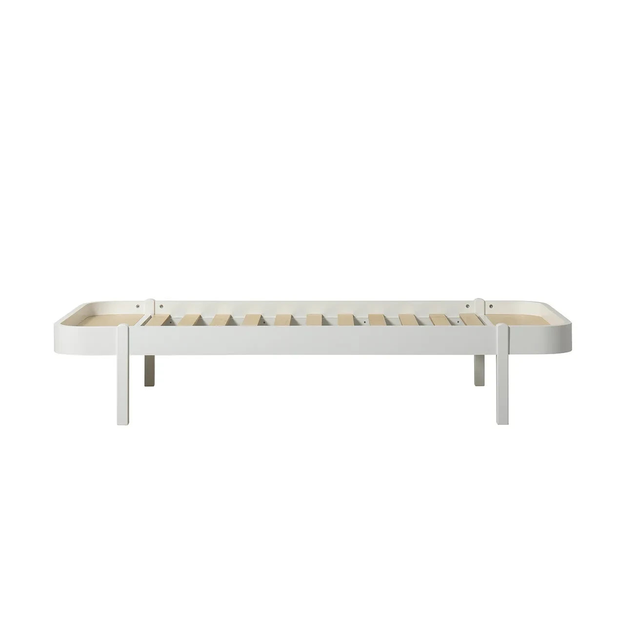 Oliver Furniture - Meşe Ahşap Şezlong Yatak 90x200 cm | Beyaz