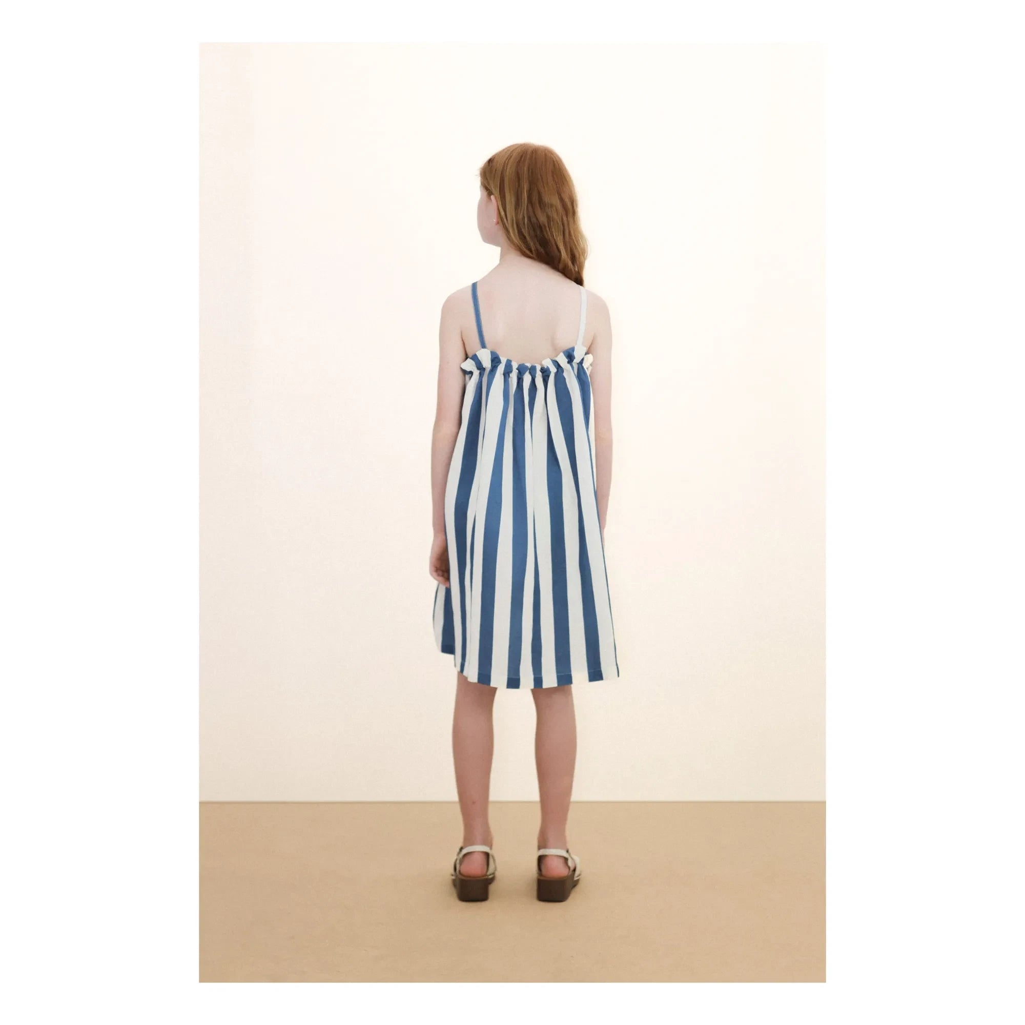 Tinycottons - Leinen gestreiftes trägerloses Kleid | Blau