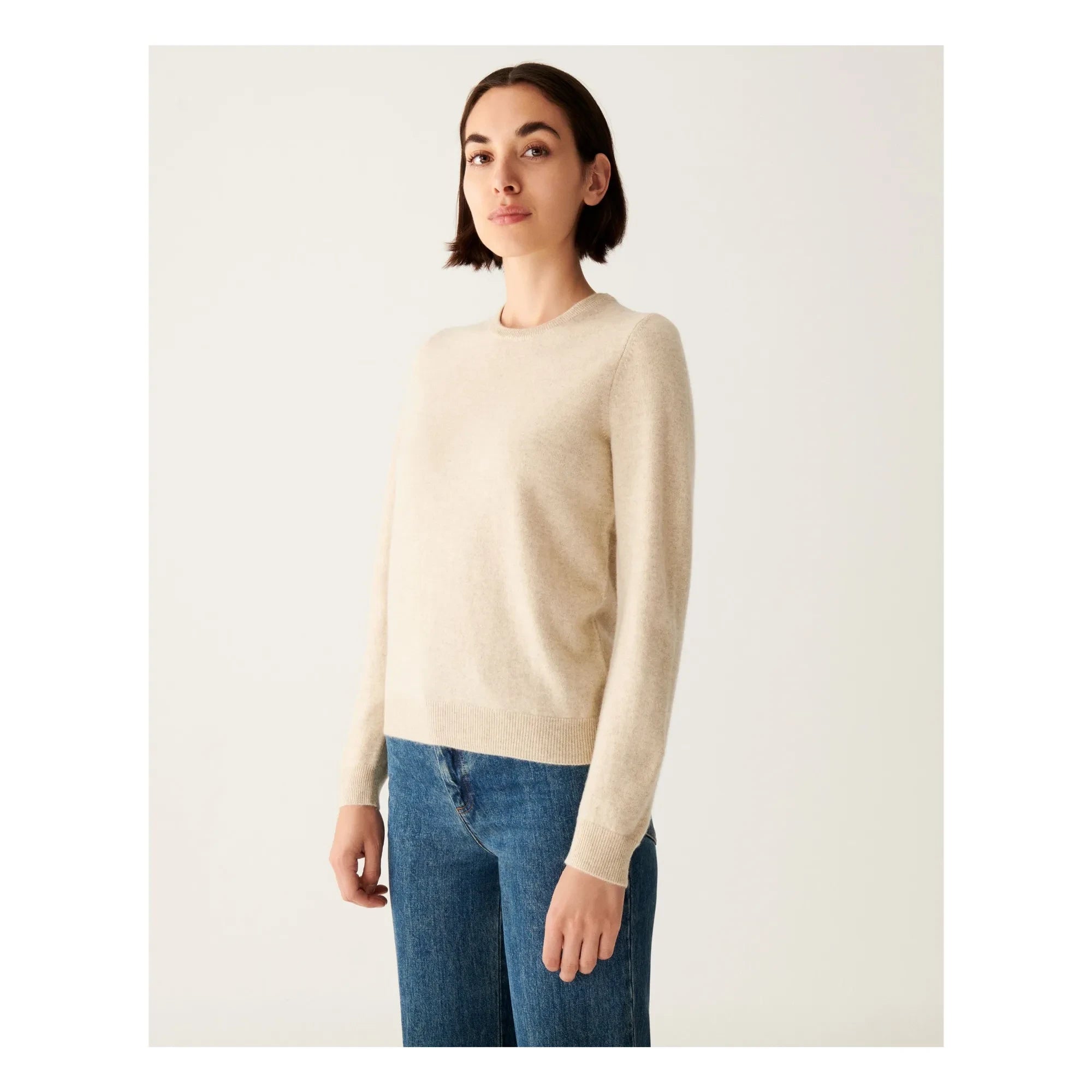 Bompard - Klassischer Kaschmirpullover mit Rundhalsausschnitt | Natur