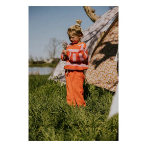 Yuki – Gestreifter Pullover aus Bio-Baumwolle | Orange