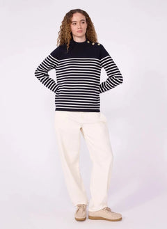 Petit Bateau - Gestreifter Wollpullover | Navy