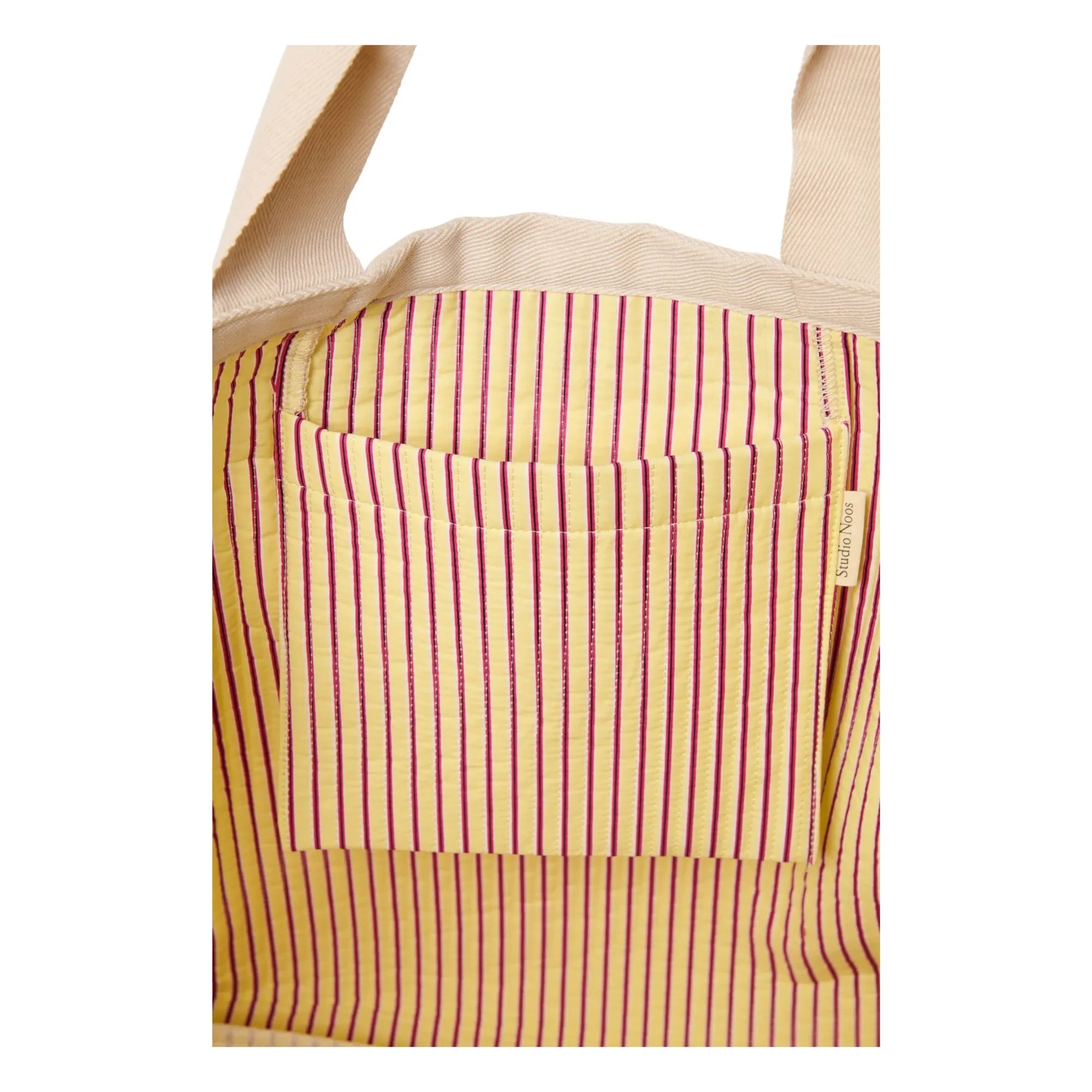 Studio Noos - Streifen-Strandtasche | Blasses Gelb
