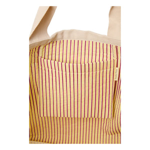 Studio Noos - Streifen-Strandtasche | Blasses Gelb
