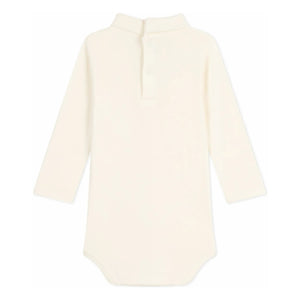 Petit Bateau - Bio-Baumwoll-Baby-Body mit Rundhalsausschnitt | Ecru