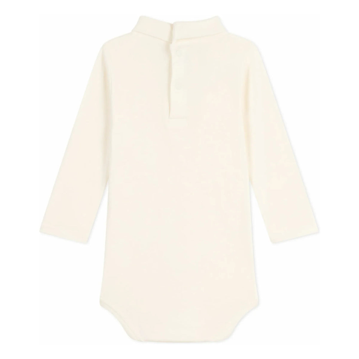 Petit Bateau - Bio-Baumwoll-Baby-Body mit Rundhalsausschnitt | Ecru