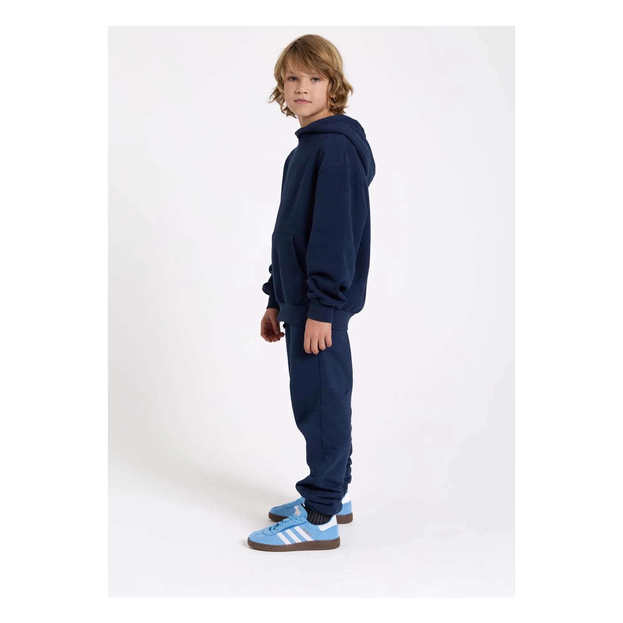 Smallable Kid - Gewaschene blaue Bio-Baumwoll-Jogger