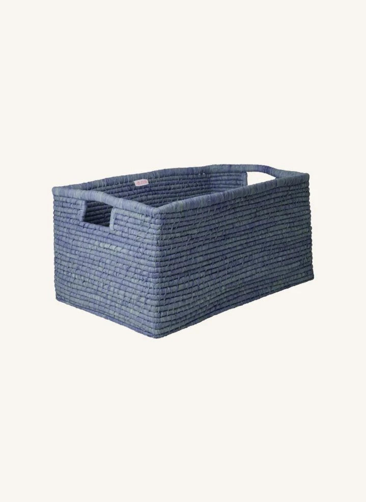 Rice - Rattan Aufbewahrungskorb | Blau