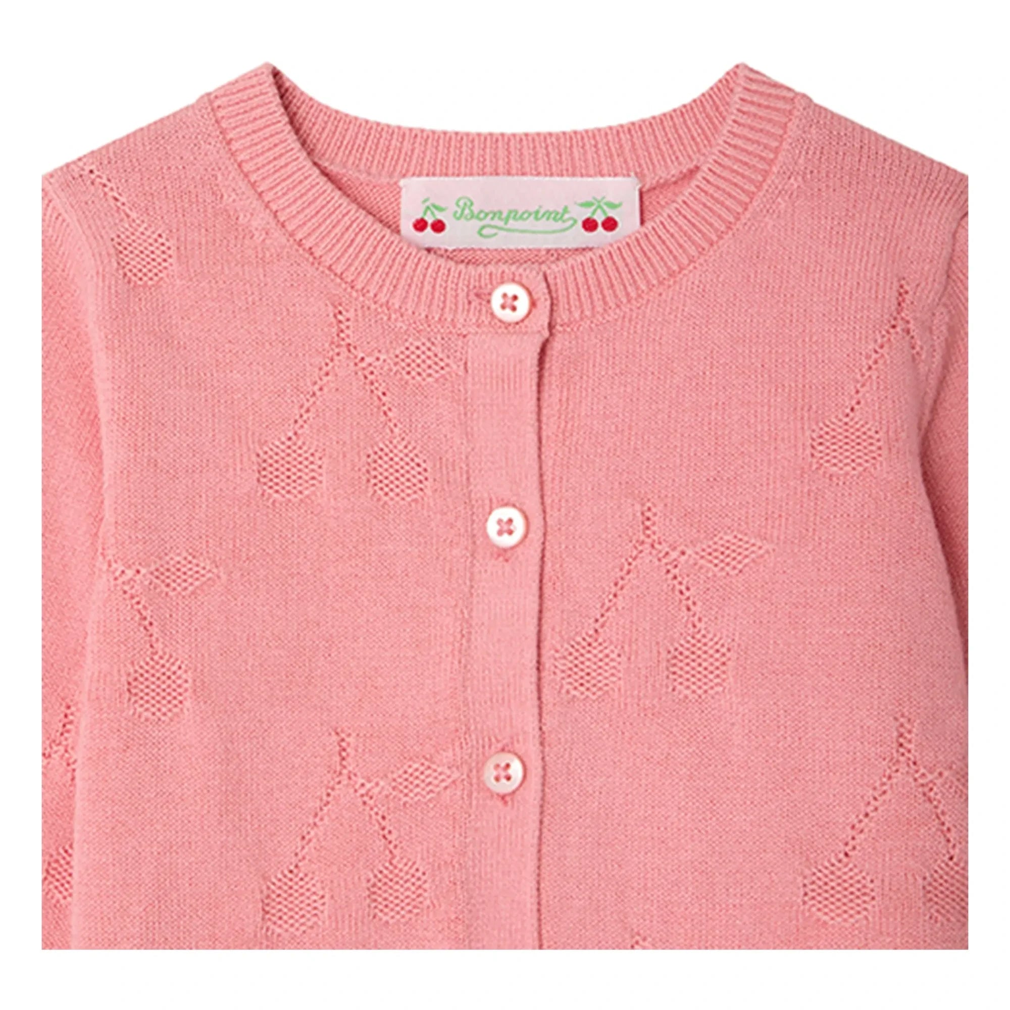 Bonpoint - Strickjacke Teyana Kirschen Bio-Baumwolle | Rosa