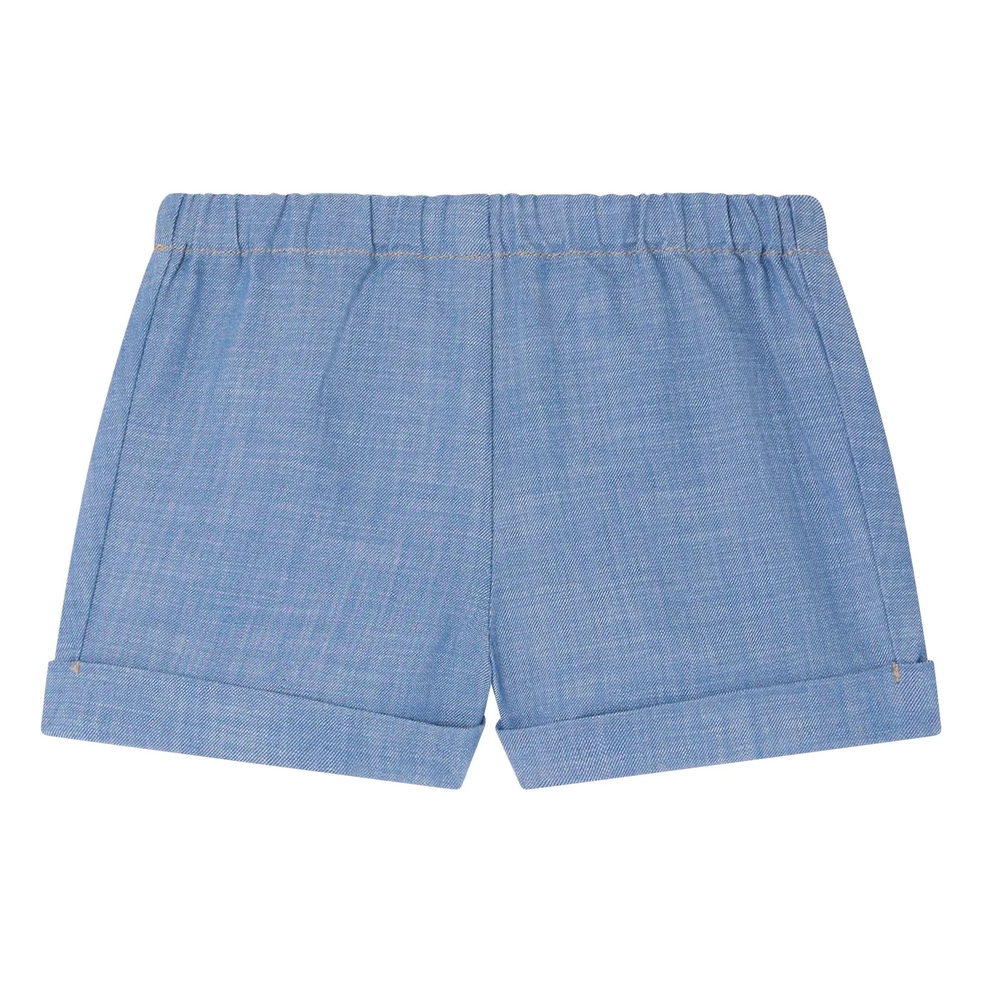 Bonpoint - Ecady Chambray Bio-Baumwoll-Shorts | Blau