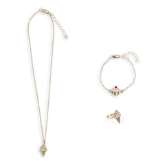 Konges Sløjd - Halsketten-, Armband- und Ring-Set Glaces | Gold