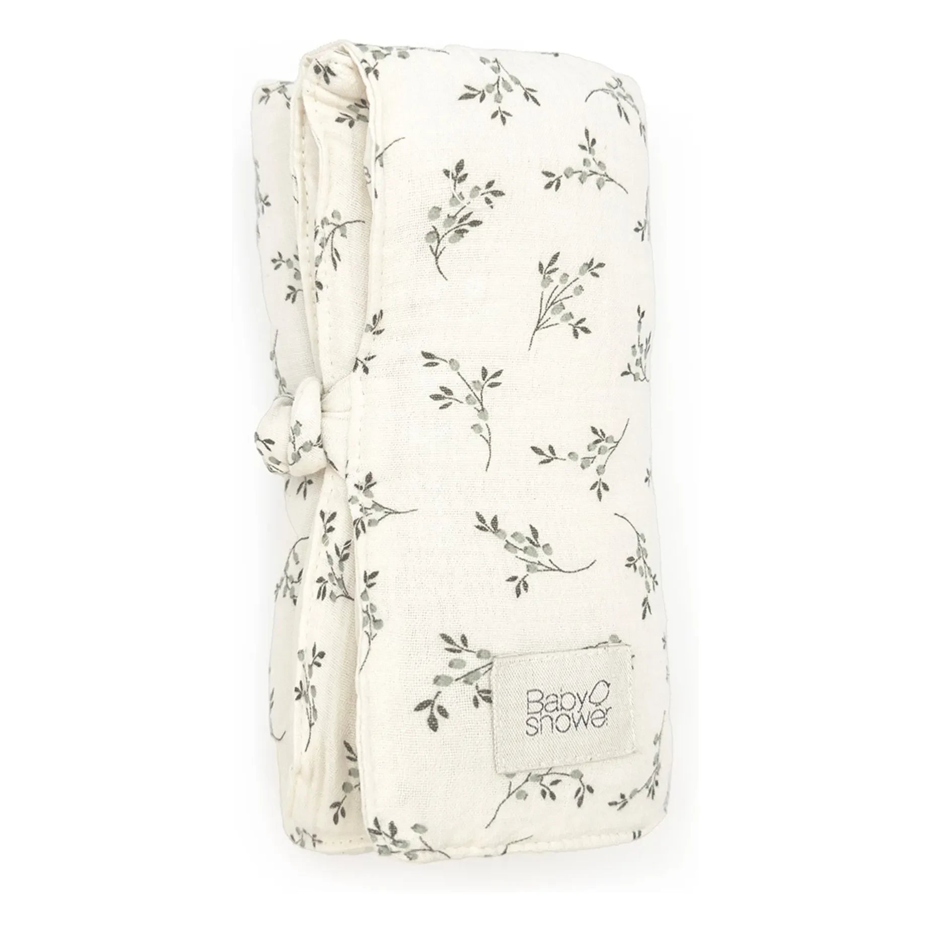 Babyshower - Knot Olive Bloom Reise-Wickelunterlage | Ecru