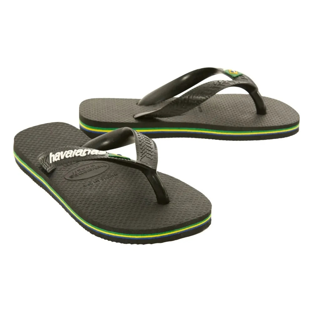 Havaianas - Zehentrenner Logo Brasil | Schwarz