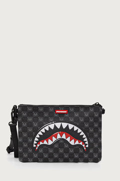 Sprayground - Schwarze Umhängetasche mit Haien aus Paris 910B9318NSZ