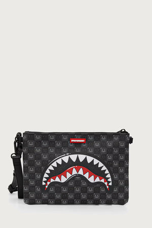Sprayground - Schwarze Umhängetasche mit Haien aus Paris 910B9318NSZ