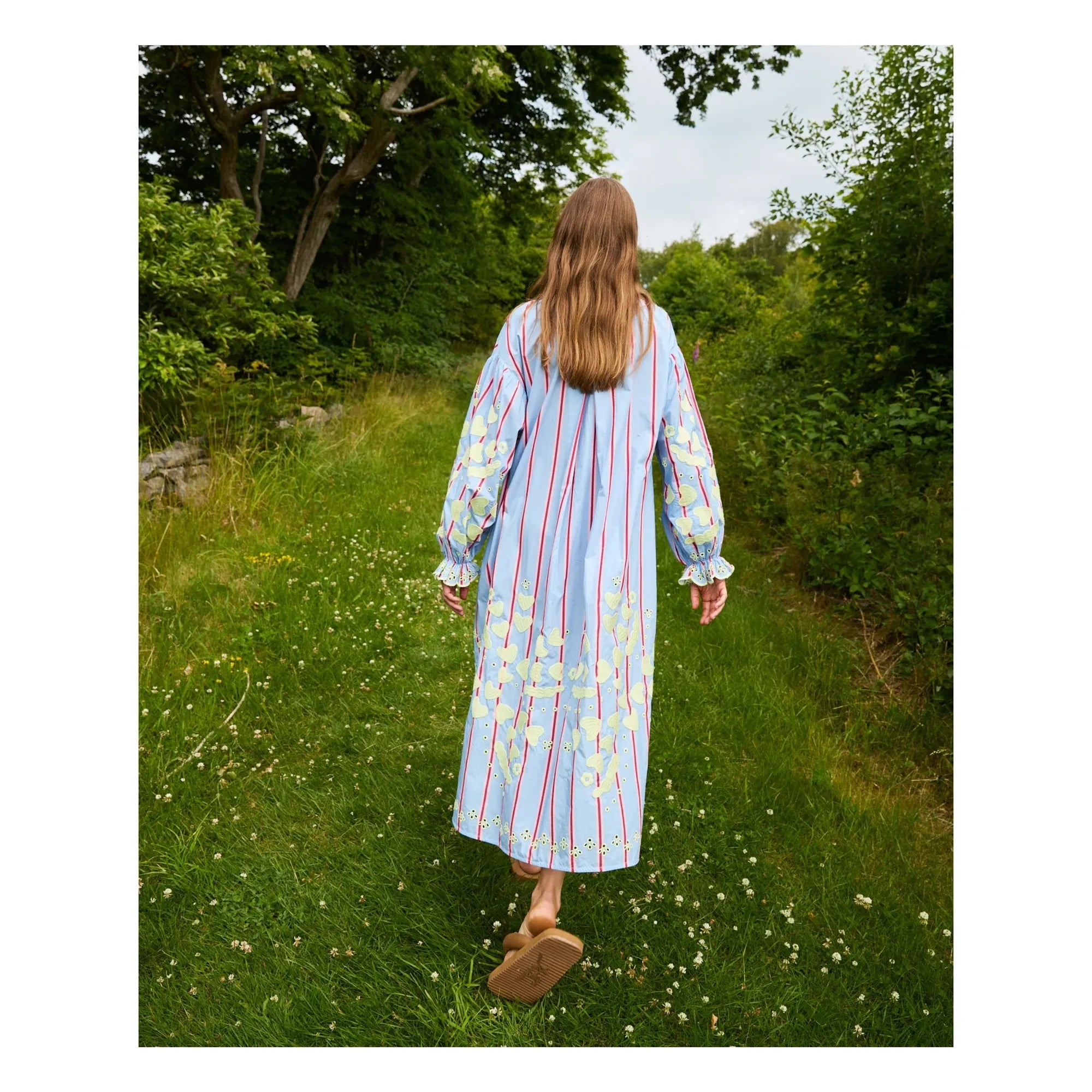 SISSEL EDELBO - Elisabeth Gestreiftes Kleid | Blau