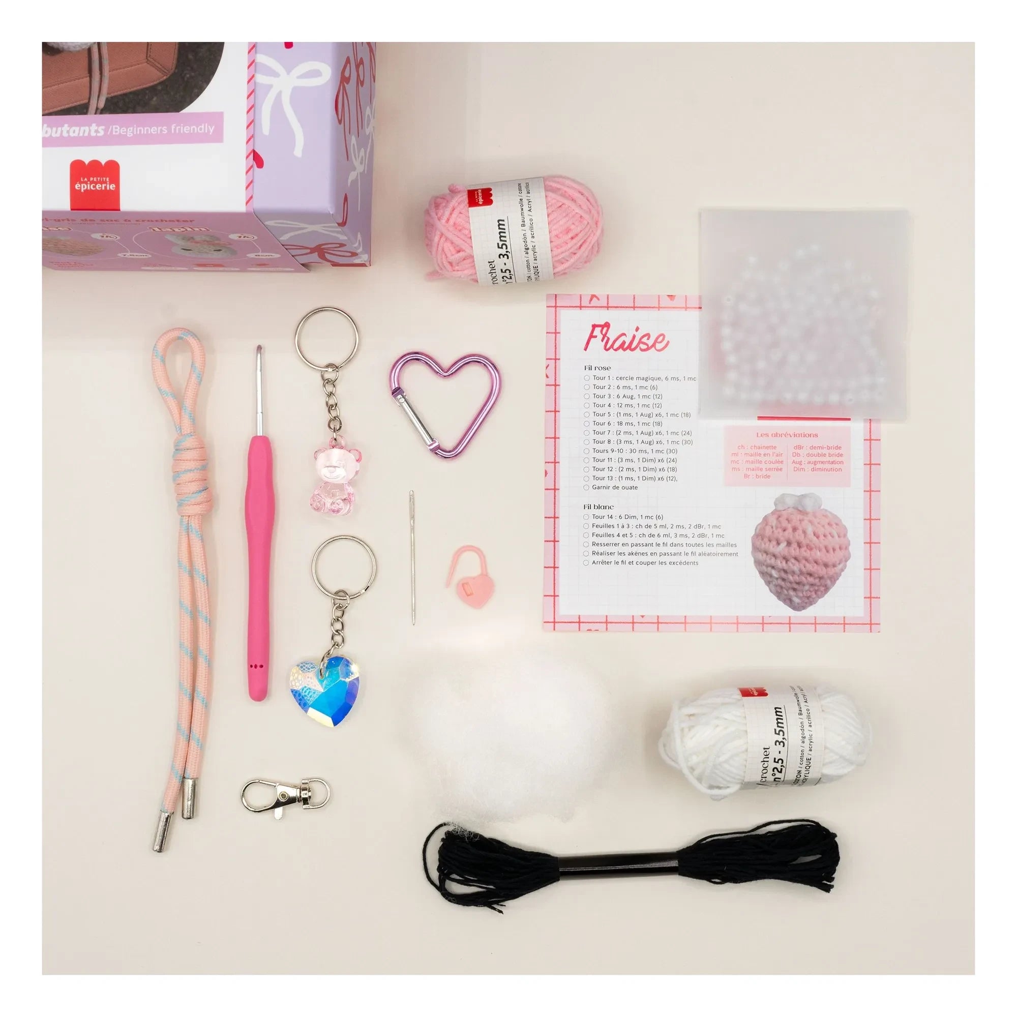 La Petite Épicerie - Häkel-Charm-Set - Glam Pink