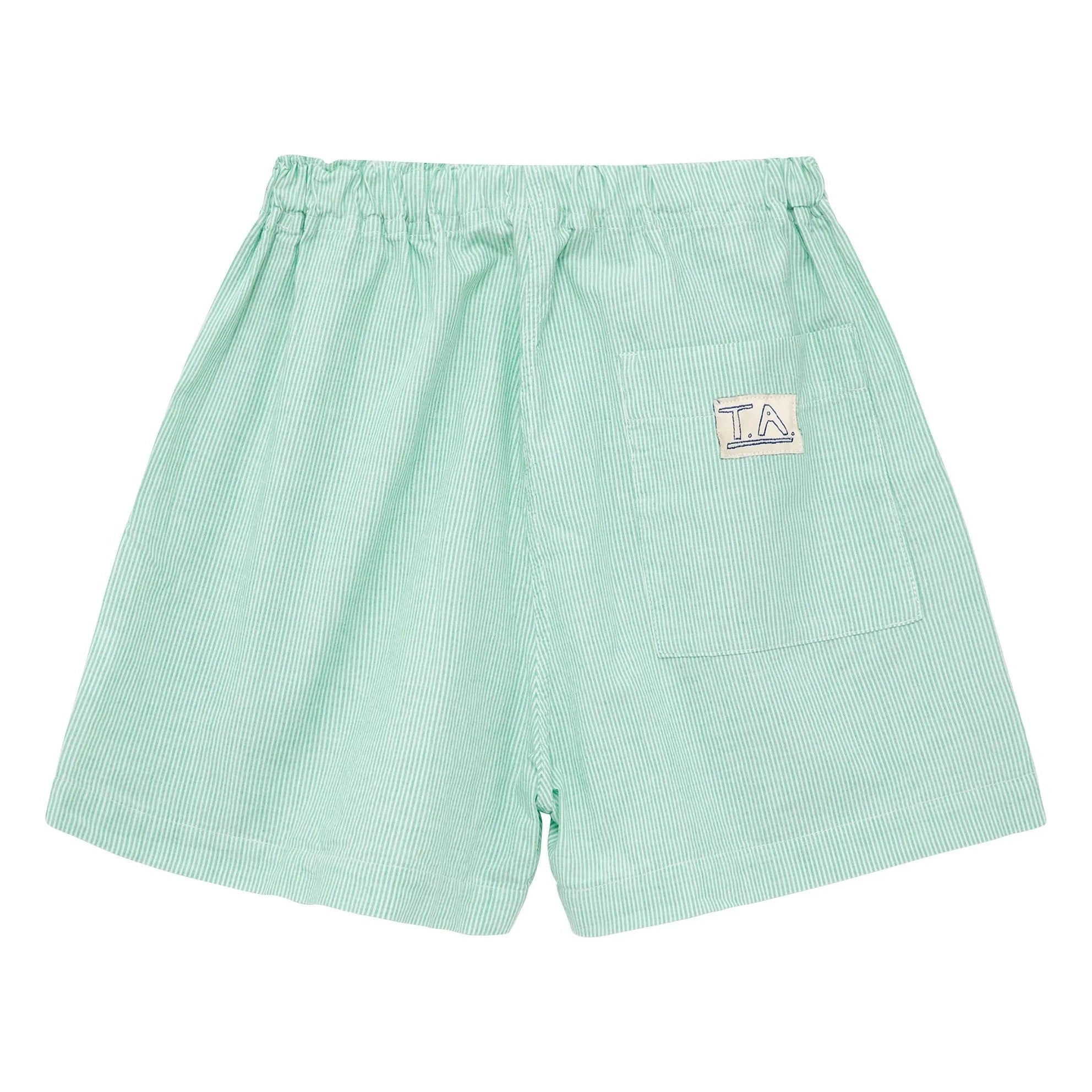 True Artist – Grüne gestreifte kurze Shorts Nr. 11