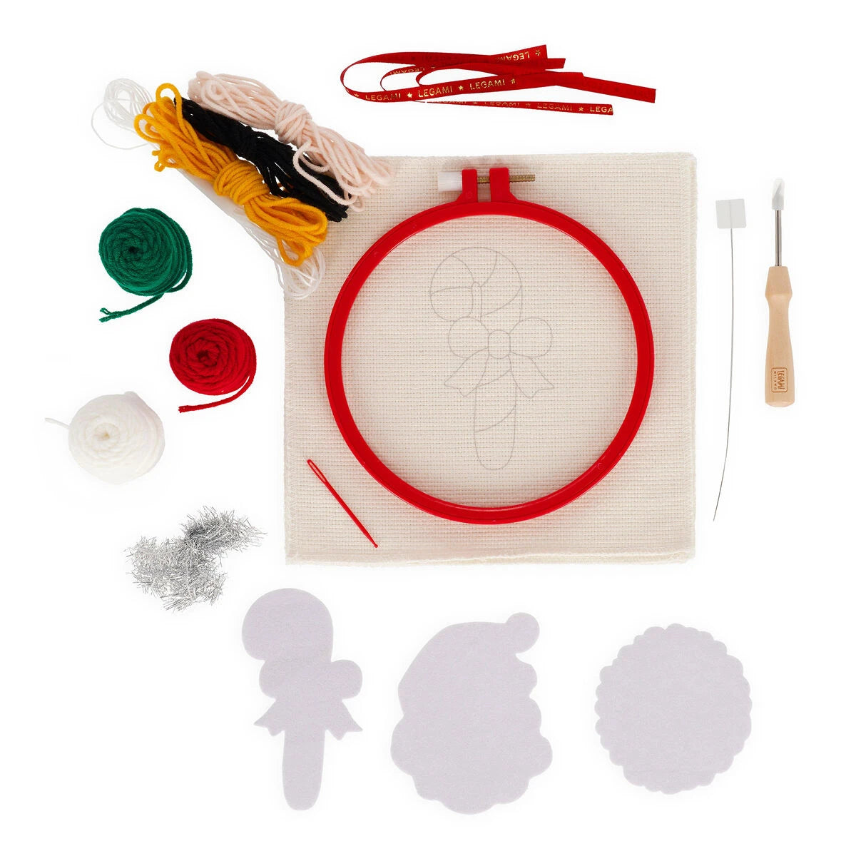 Legami - Kreativ-Set hängende Weihnachtsdekorationen - Punch Needle Kit