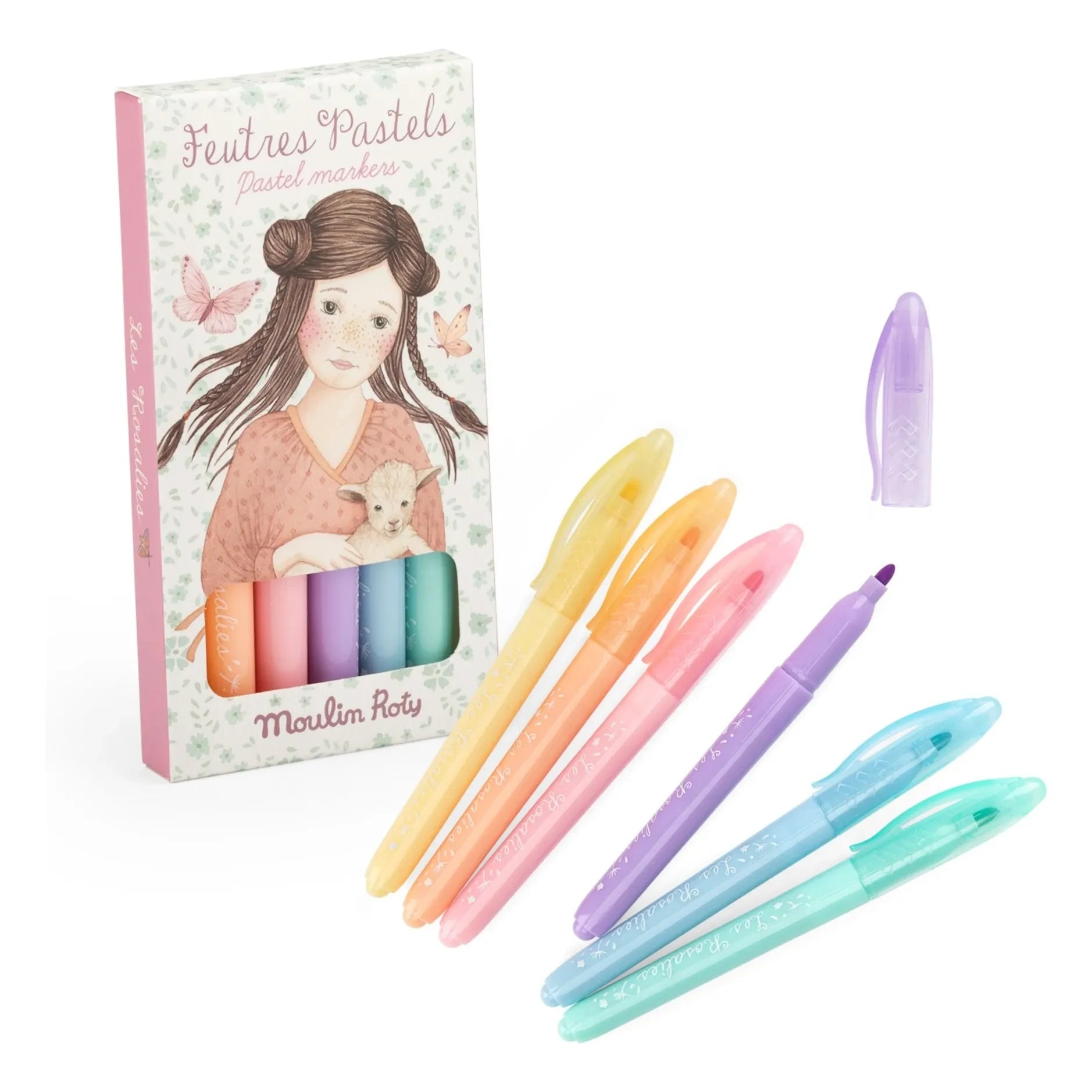 Moulin Roty - Les Rosalies Filzstifte Pastell - 6er-Pack