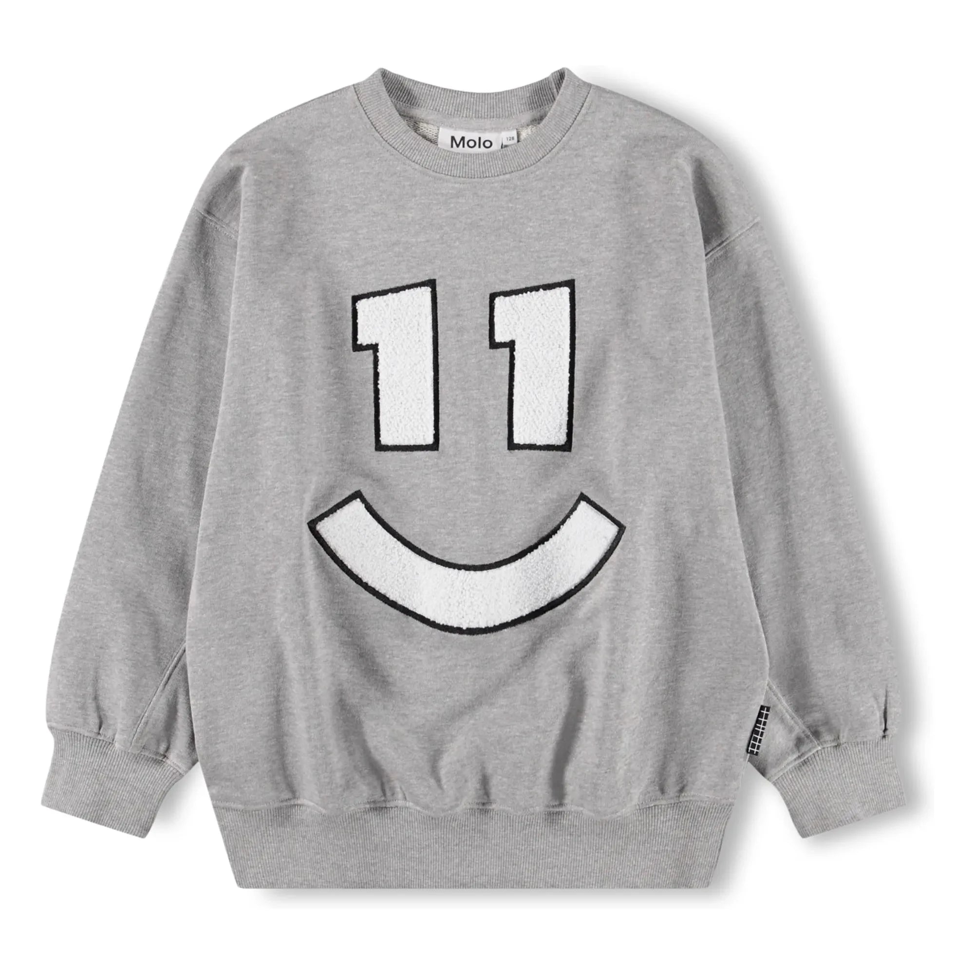 Molo - Magni Sweatshirt Nr. 11 Smile Bio-Baumwolle | Grau meliert