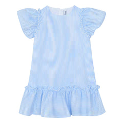Tartine et Chocolat - Gestreiftes Rüschenkleid | Blau