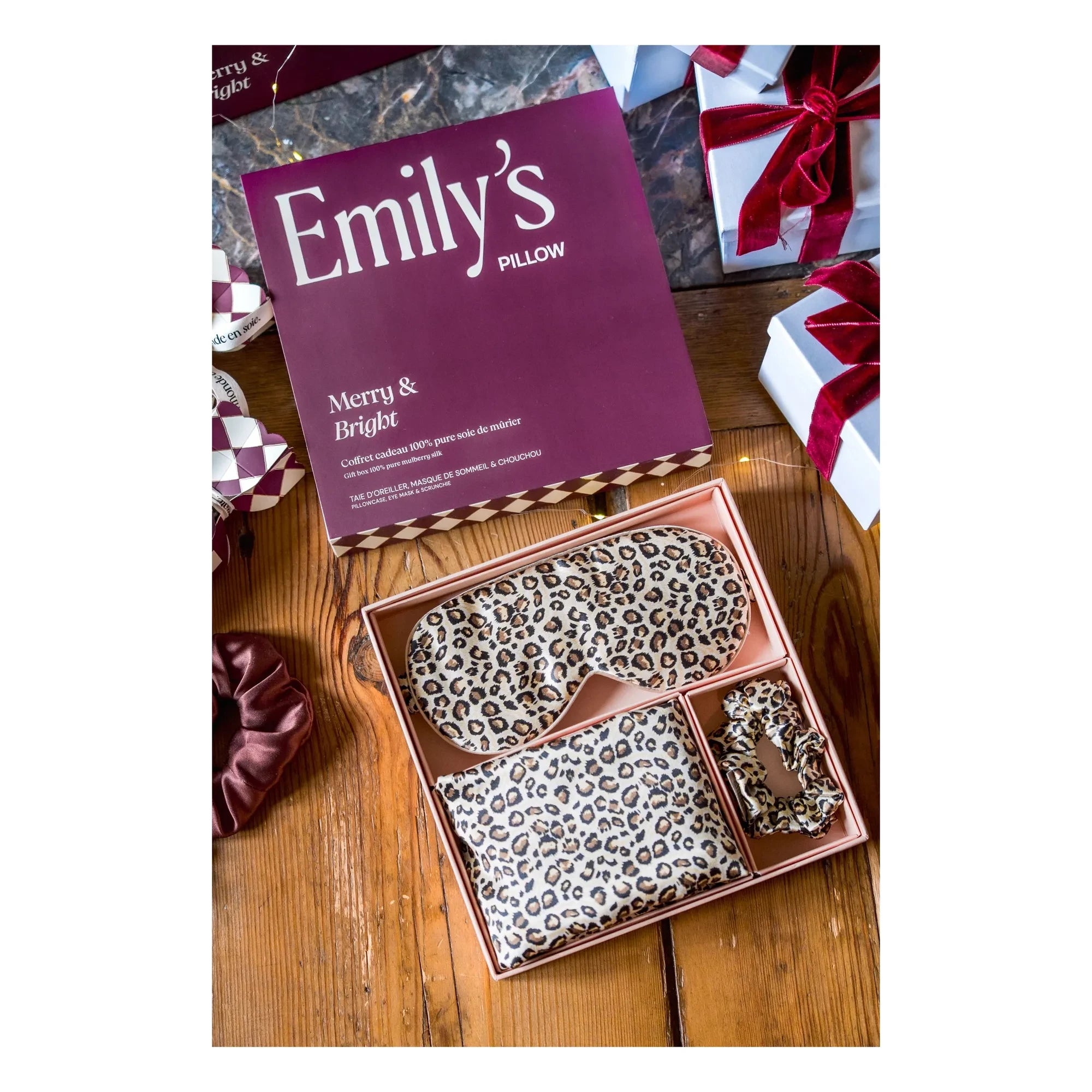 Emily's Pillow - Seiden-Schlafanzug mit Leopardenmuster