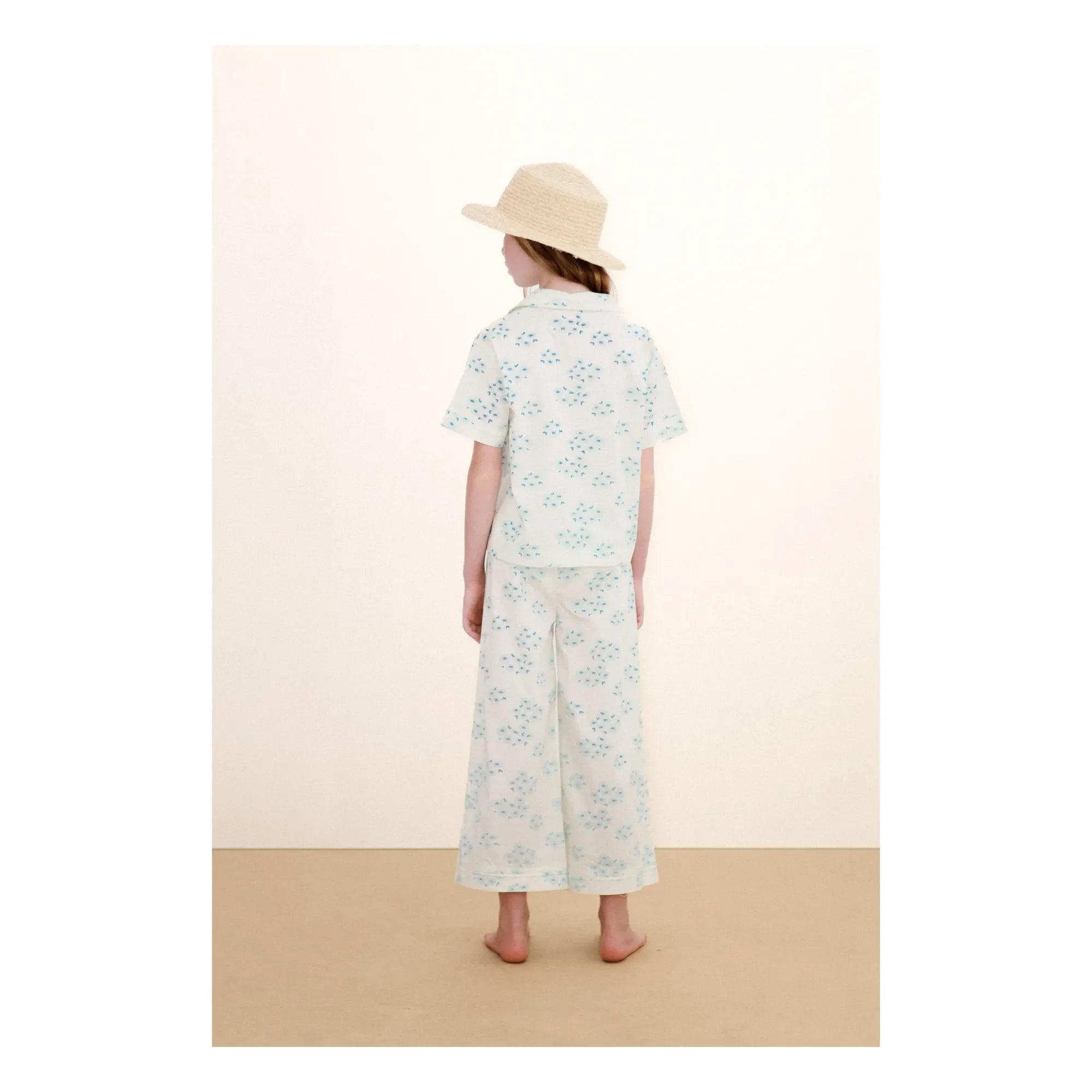Tinycottons - Blumenmuster Hemd und Hose Set | Weiß
