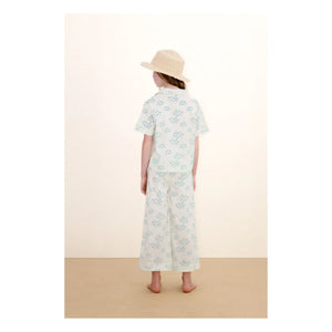 Tinycottons - Blumenmuster Hemd und Hose Set | Weiß
