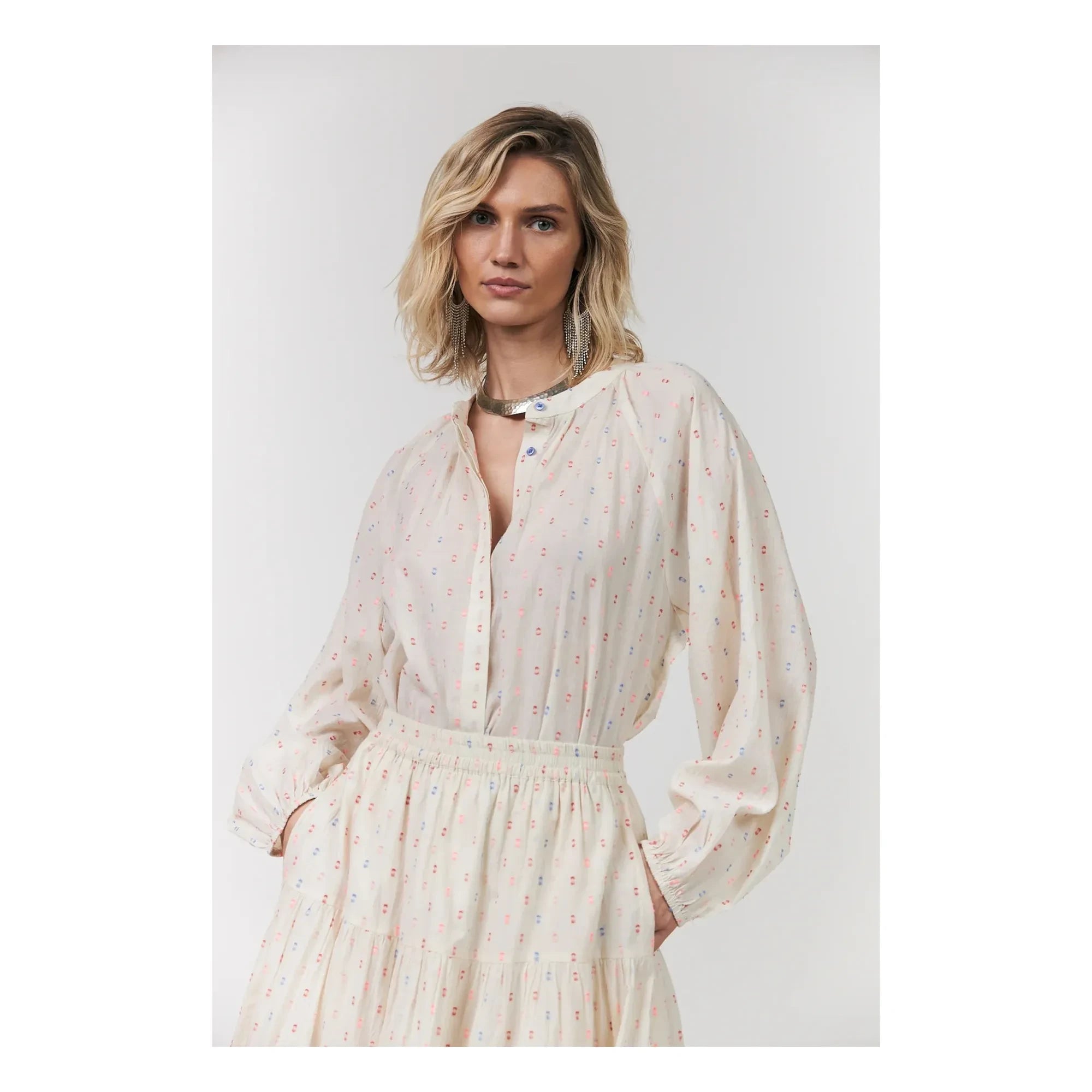 Lollys Laundry - Hailey Baumwollbluse | Creme