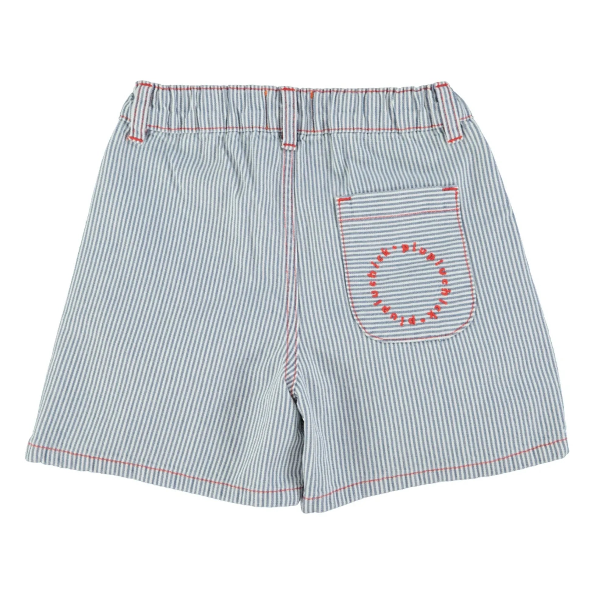 Piupiuchick - Gestreifte Jeansshorts | Blau