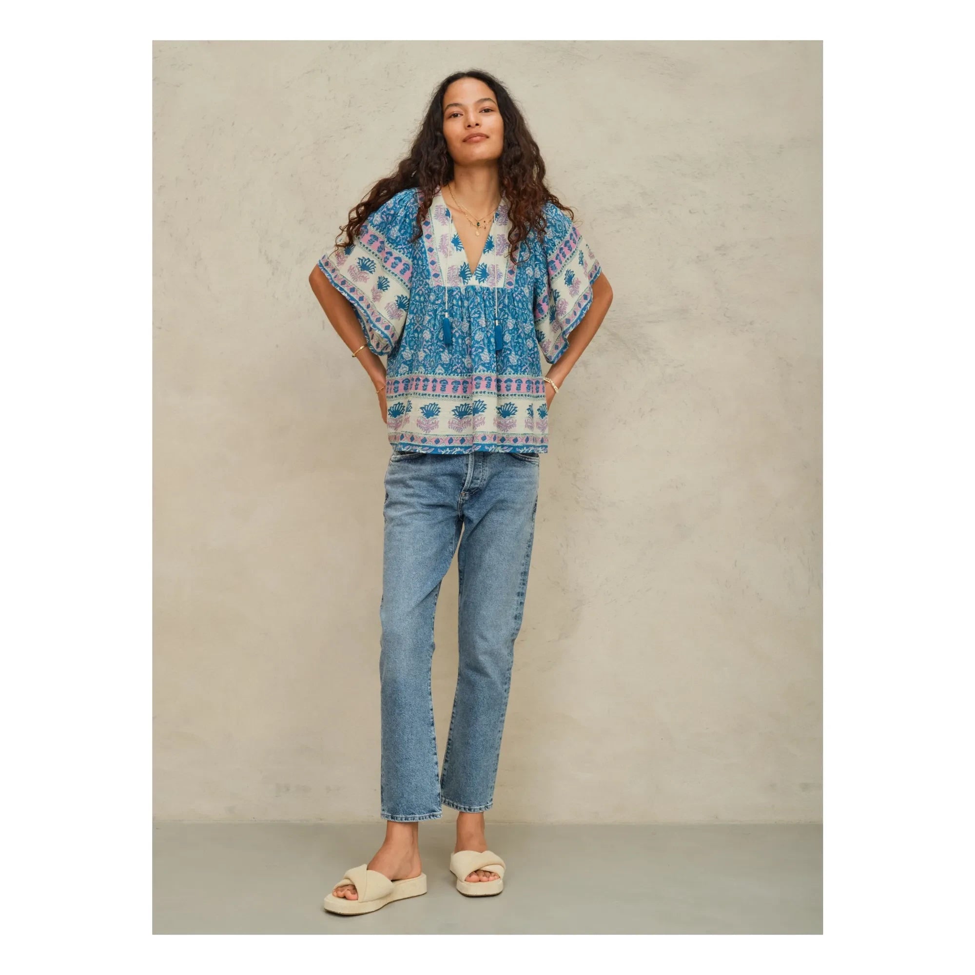 M.A.B.E. - Myla Baumwollbluse | Blau