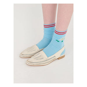 Bobo Choses - Strick-Leder-Slingback | Ecru