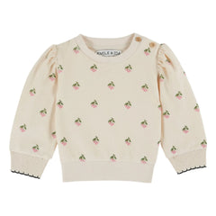 Emile et Ida - Kirsche Sweatshirt aus Bio-Baumwolle | Creme