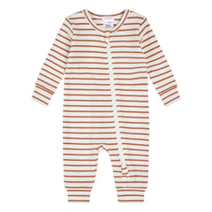Petit Lem - Gestreifter Rippstrick-Overall aus Bio-Baumwolle und Modal | Lehm