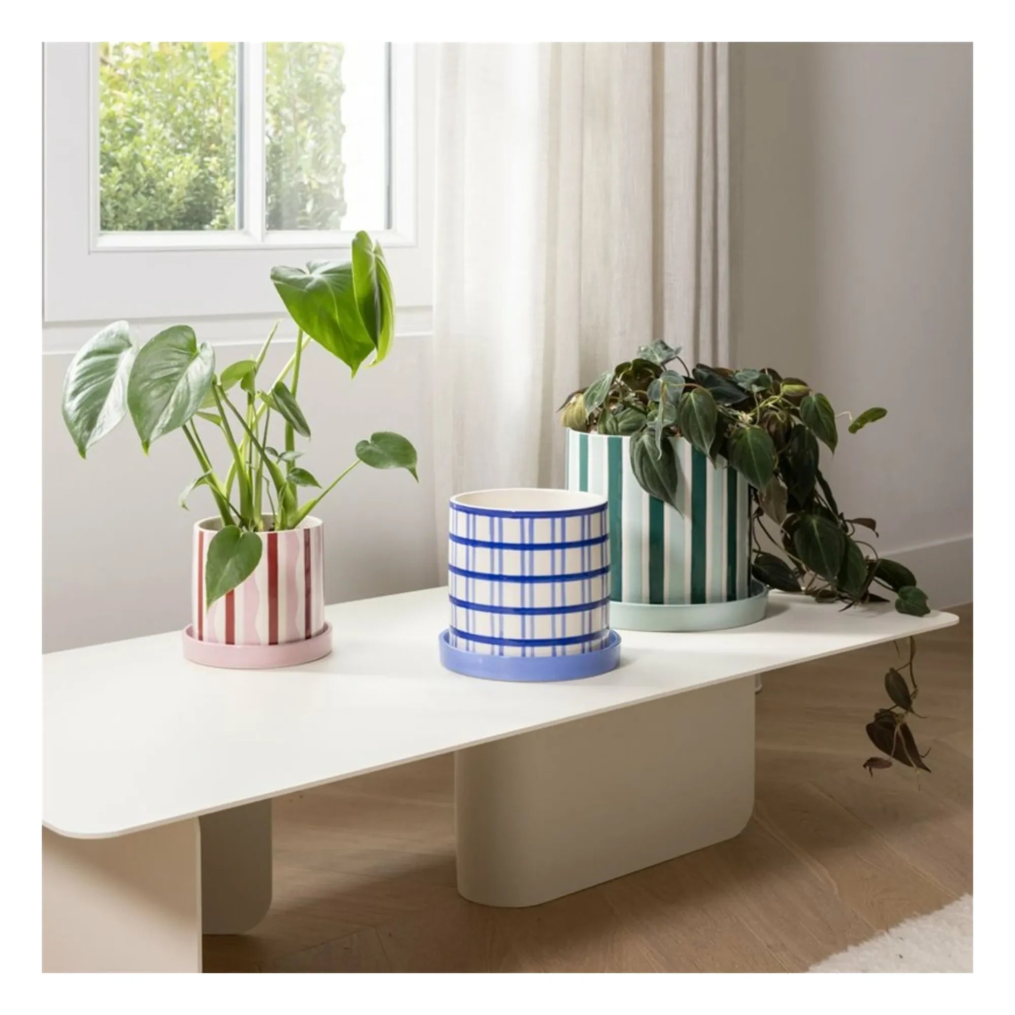 &Klevering - Clash Stripe Übertopf | Grün