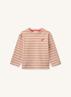 Liewood - Tyler Gestreifter Bio-Baumwoll-T-Shirt | Verwaschenes Rosa